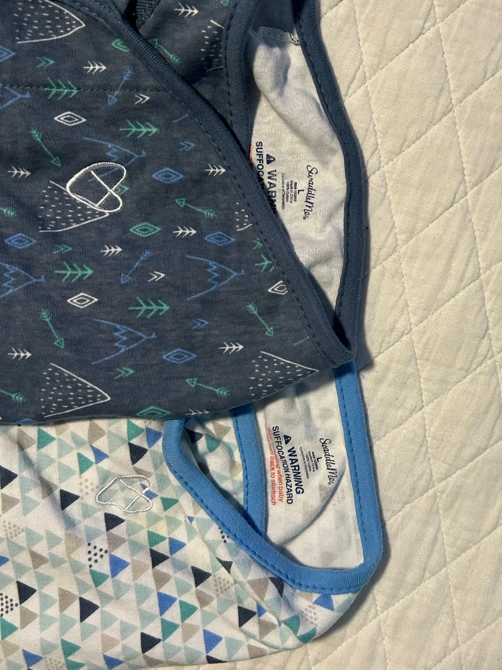 SwaddleMe Two-Pack Sleep Sacks - Navy & Light Blue Patterns